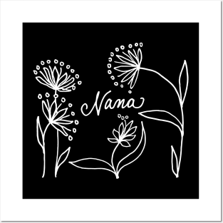 Nana flowers (white version) Posters and Art